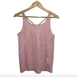 Adidas Pink Lace Jacquard Loose Tank